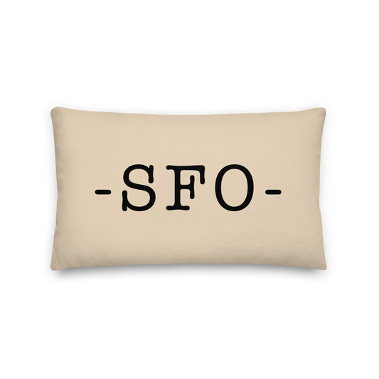 Farmhouse Throw Pillow - Buffalo Plaid • SFO San Francisco • YHM Designs - Image 01