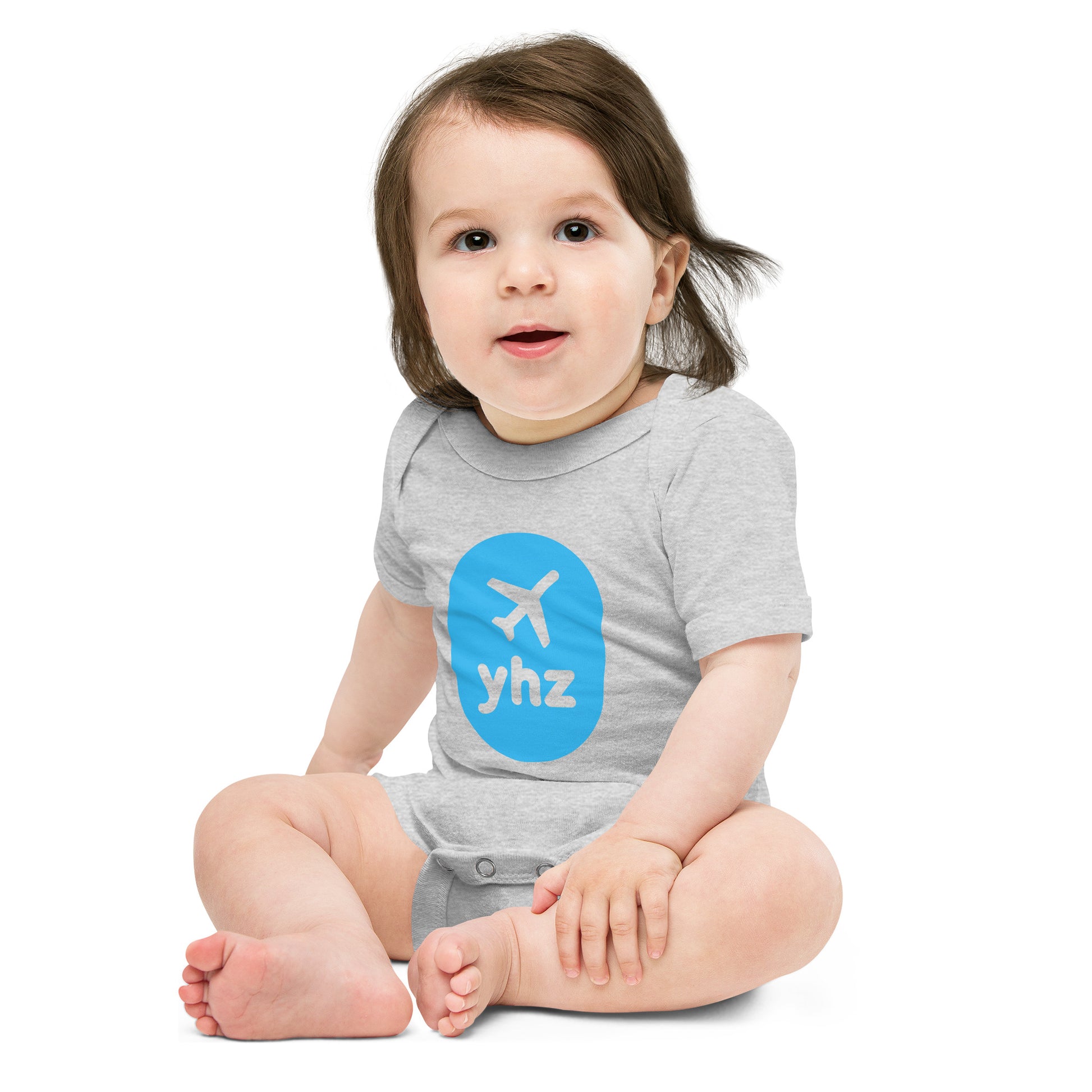 Airplane Window Baby Bodysuit - Sky Blue • YHZ Halifax • YHM Designs - Image 08