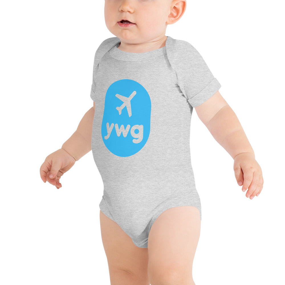 Airplane Window Baby Bodysuit - Sky Blue • YWG Winnipeg • YHM Designs - Image 03