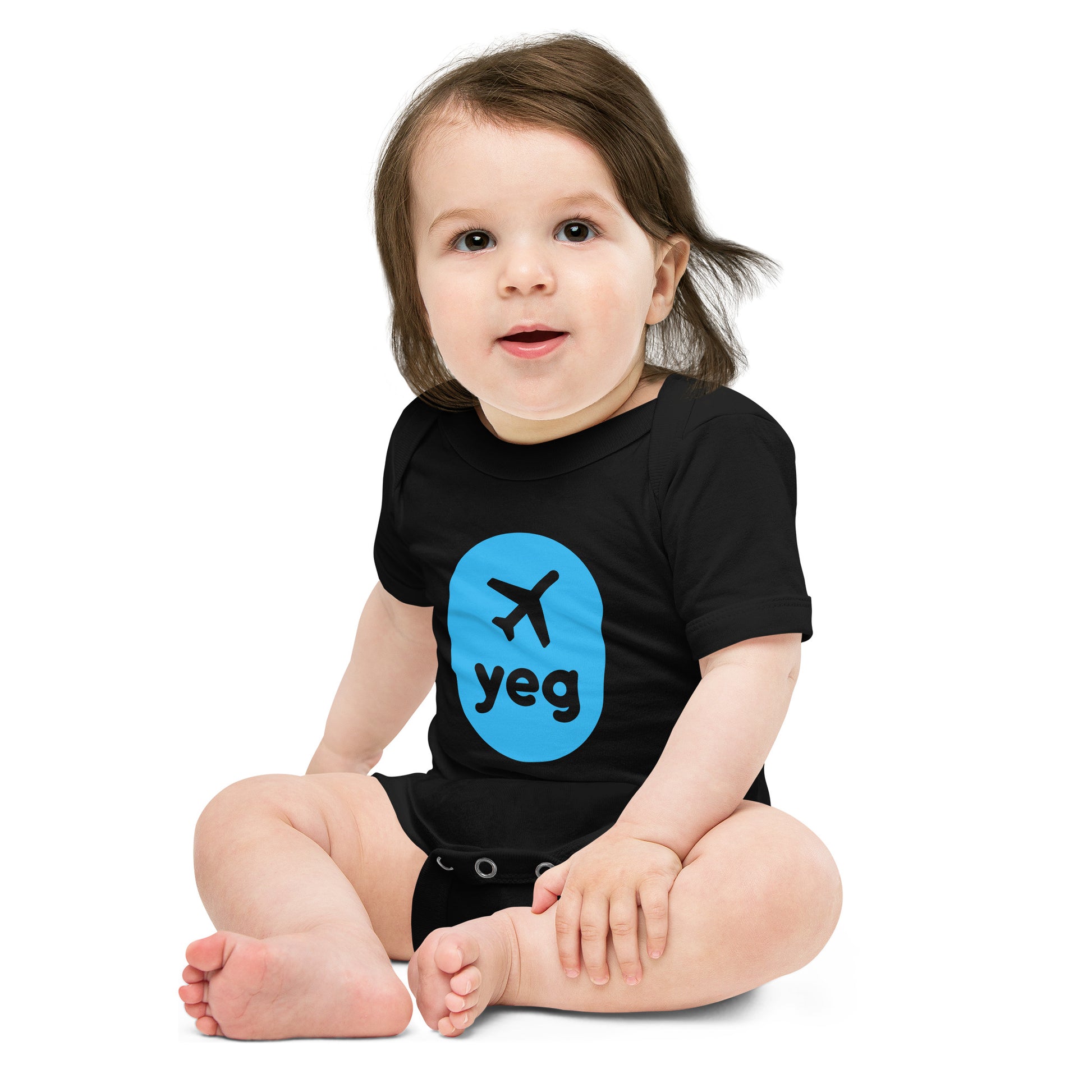 Airplane Window Baby Bodysuit - Sky Blue • YEG Edmonton • YHM Designs - Image 07