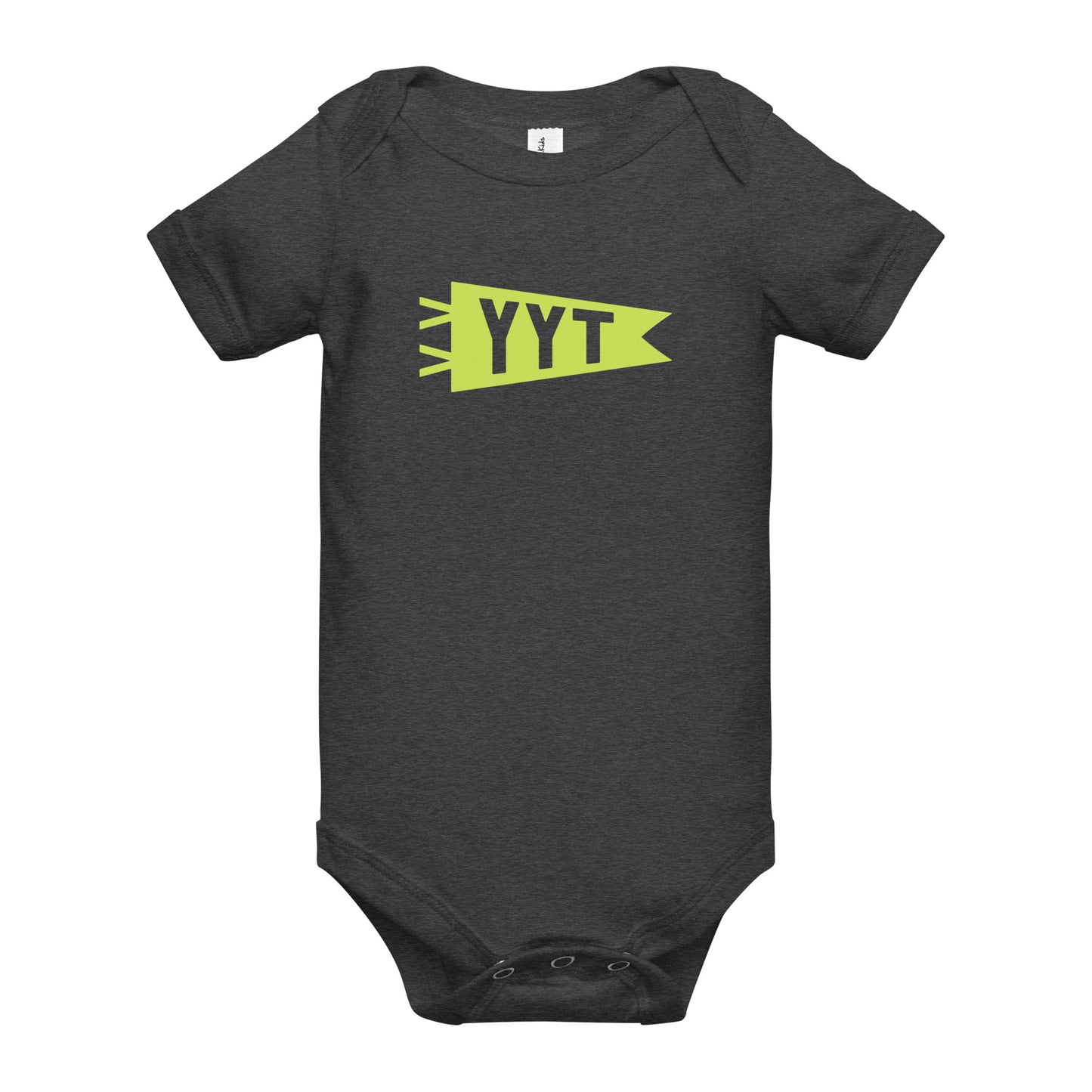 Airport Code Baby Bodysuit - Green • YYT St. John's • YHM Designs - Image 03