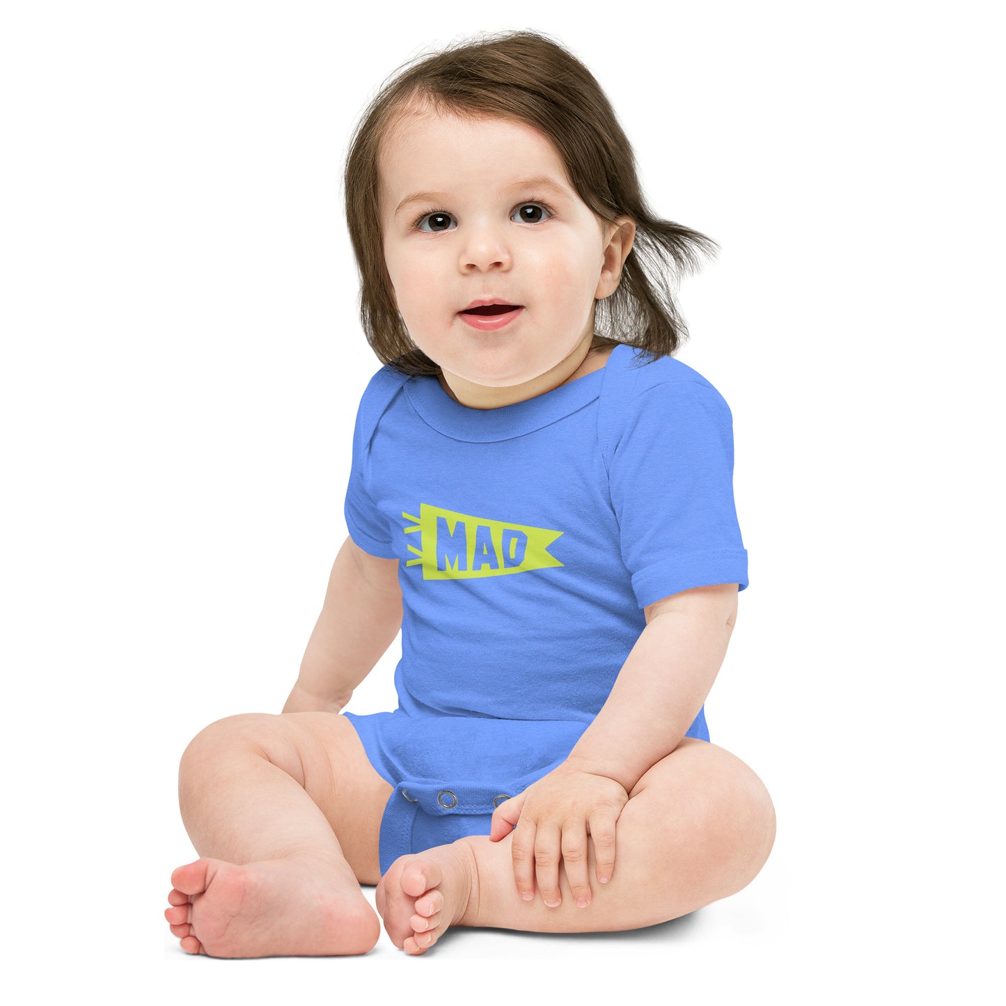 Airport Code Baby Bodysuit - Green • MAD Madrid • YHM Designs - Image 07