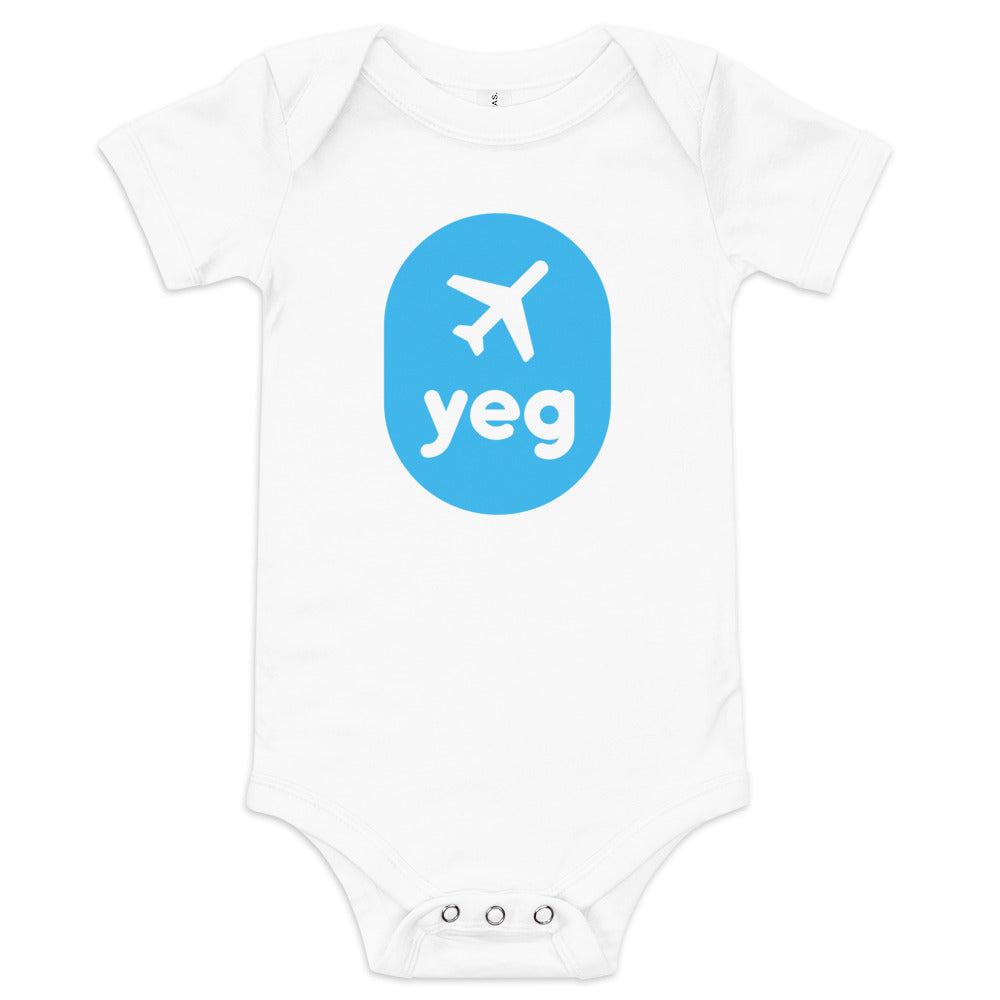 Airplane Window Baby Bodysuit - Sky Blue • YEG Edmonton • YHM Designs - Image 05