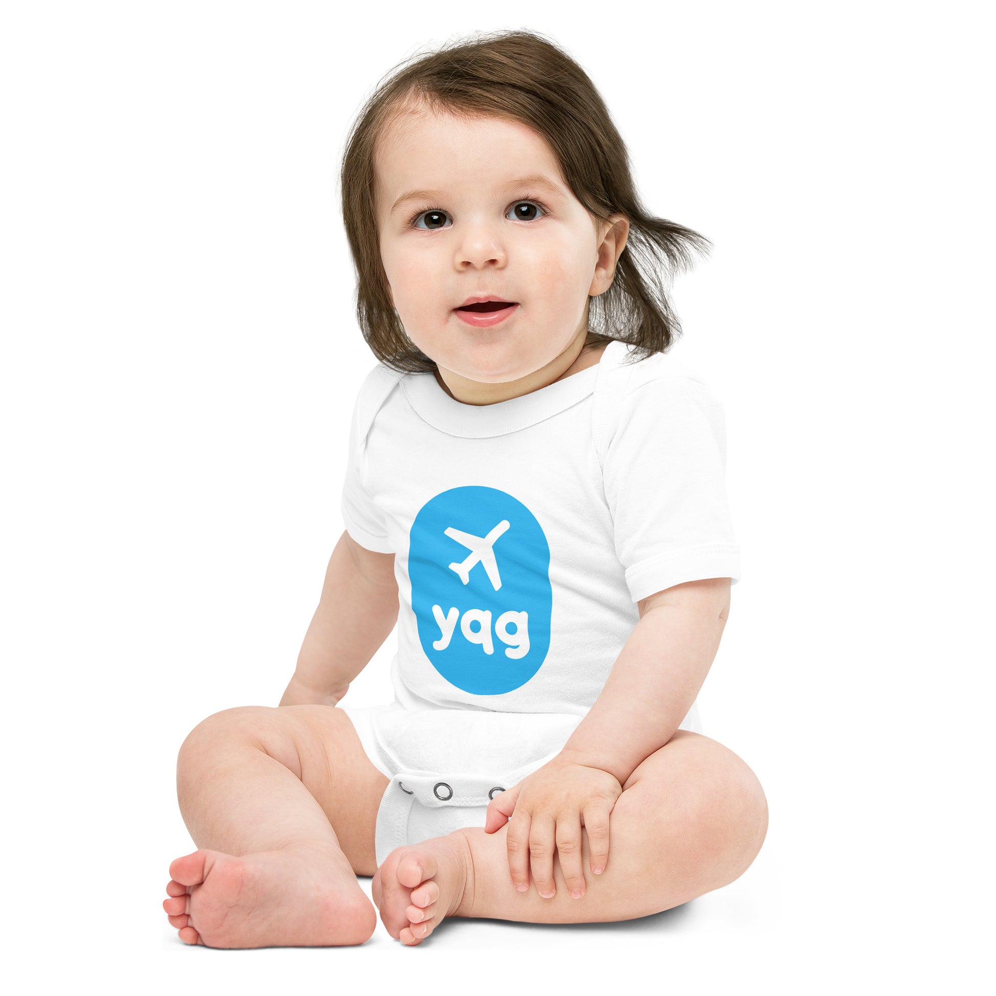 Airplane Window Baby Bodysuit - Sky Blue • YQG Windsor • YHM Designs - Image 01