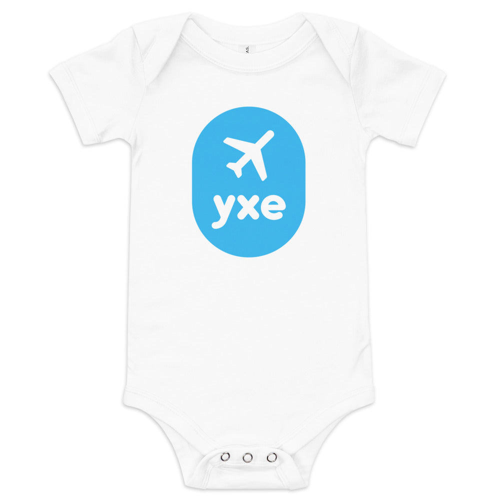 Airplane Window Baby Bodysuit - Sky Blue • YXE Saskatoon • YHM Designs - Image 05