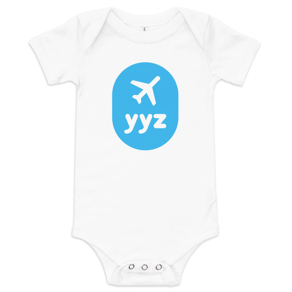 Airplane Window Baby Bodysuit - Sky Blue • YYZ Toronto • YHM Designs - Image 05