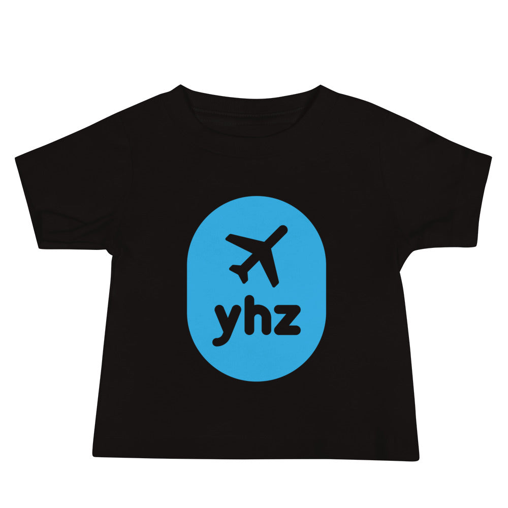 Airplane Window Baby T-Shirt - Sky Blue • YHZ Halifax • YHM Designs - Image 02