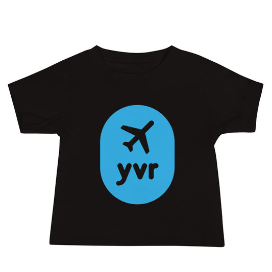 Airplane Window Baby T-Shirt - Sky Blue • YVR Vancouver • YHM Designs - Image 02