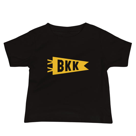 Airport Code Baby T-Shirt - Yellow • BKK Bangkok • YHM Designs - Image 02