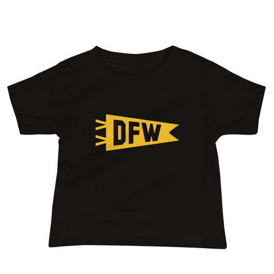 Airport Code Baby T-Shirt - Yellow • DFW Dallas • YHM Designs - Image 02