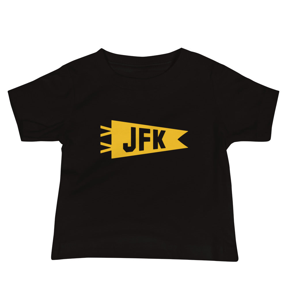 Airport Code Baby T-Shirt - Yellow • JFK New York City • YHM Designs - Image 02