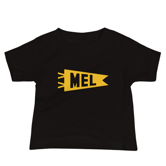 Airport Code Baby T-Shirt - Yellow • MEL Melbourne • YHM Designs - Image 02