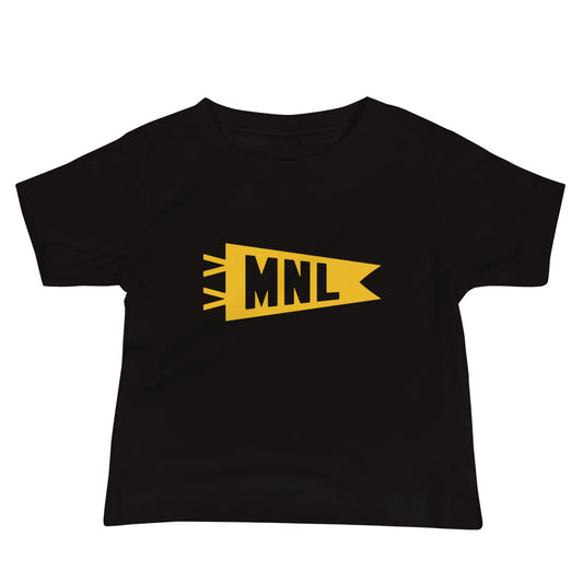 Airport Code Baby T-Shirt - Yellow • MNL Manila • YHM Designs - Image 02