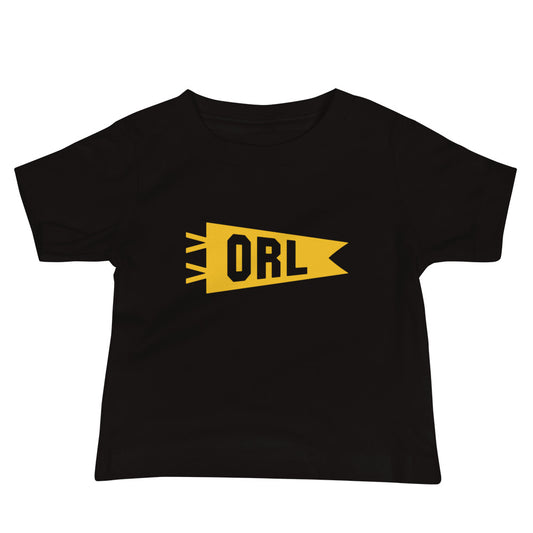 Airport Code Baby T-Shirt - Yellow • ORL Orlando • YHM Designs - Image 02