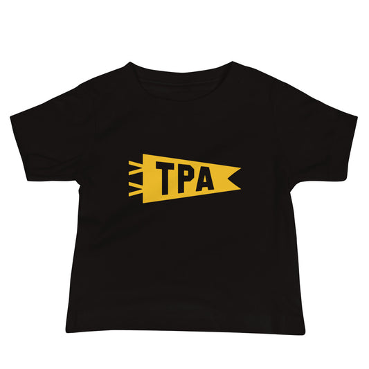 Airport Code Baby T-Shirt - Yellow • TPA Tampa • YHM Designs - Image 02