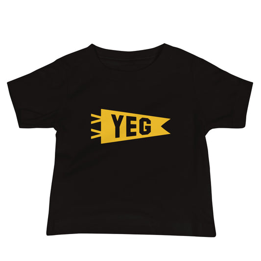 Airport Code Baby T-Shirt - Yellow • YEG Edmonton • YHM Designs - Image 02
