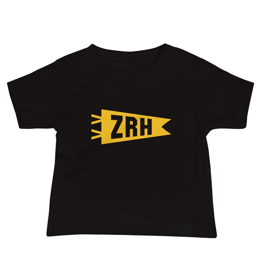 Airport Code Baby T-Shirt - Yellow • ZRH Zurich • YHM Designs - Image 02