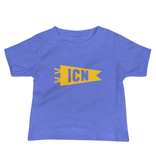 Airport Code Baby T-Shirt - Yellow • ICN Seoul • YHM Designs - Image 01