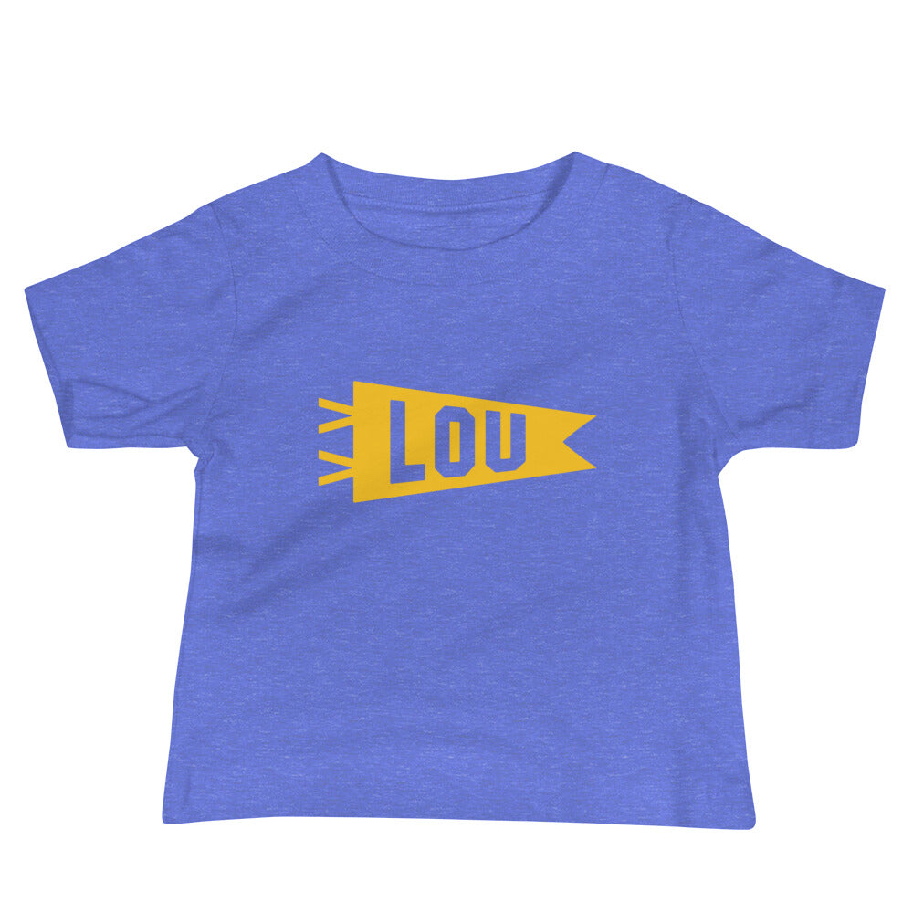 Airport Code Baby T-Shirt - Yellow • LOU Louisville • YHM Designs - Image 01