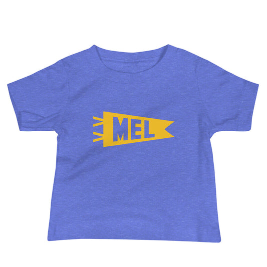 Airport Code Baby T-Shirt - Yellow • MEL Melbourne • YHM Designs - Image 01