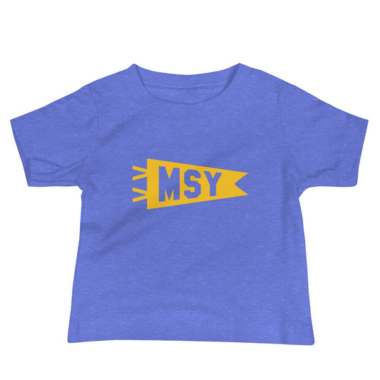 Airport Code Baby T-Shirt - Yellow • MSY New Orleans • YHM Designs - Image 01