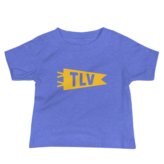 Airport Code Baby T-Shirt - Yellow • TLV Tel Aviv • YHM Designs - Image 01