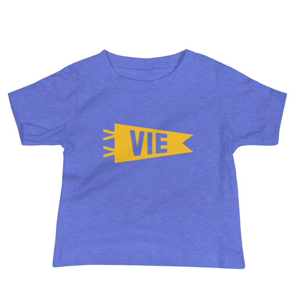Airport Code Baby T-Shirt - Yellow • VIE Vienna • YHM Designs - Image 01