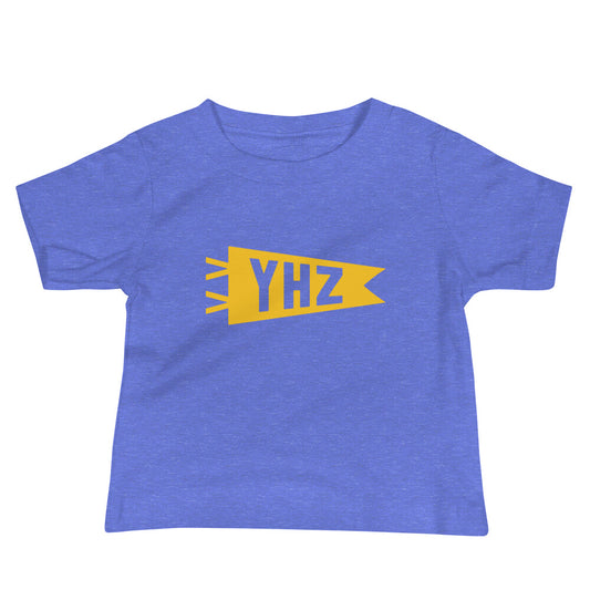 Airport Code Baby T-Shirt - Yellow • YHZ Halifax • YHM Designs - Image 01