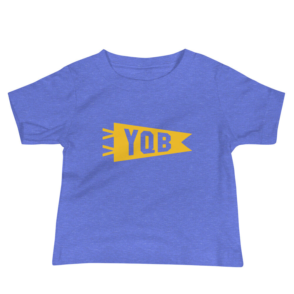 Airport Code Baby T-Shirt - Yellow • YQB Quebec City • YHM Designs - Image 01