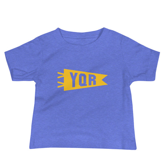 Airport Code Baby T-Shirt - Yellow • YQR Regina • YHM Designs - Image 01