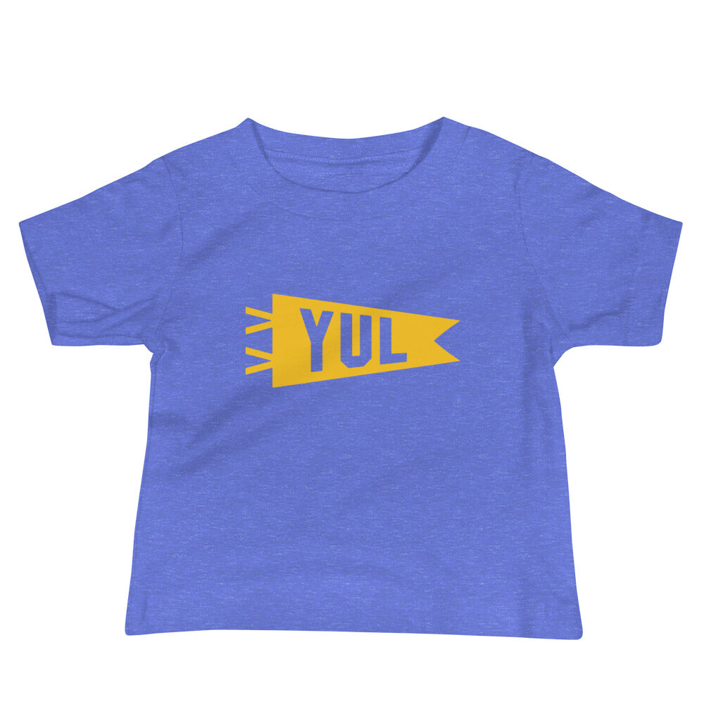 Airport Code Baby T-Shirt - Yellow • YUL Montreal • YHM Designs - Image 01