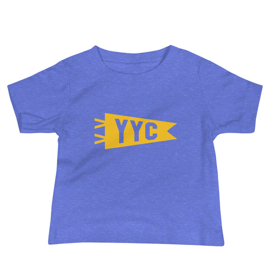 Airport Code Baby T-Shirt - Yellow • YYC Calgary • YHM Designs - Image 01
