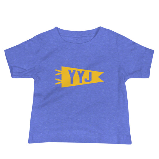 Airport Code Baby T-Shirt - Yellow • YYJ Victoria • YHM Designs - Image 01
