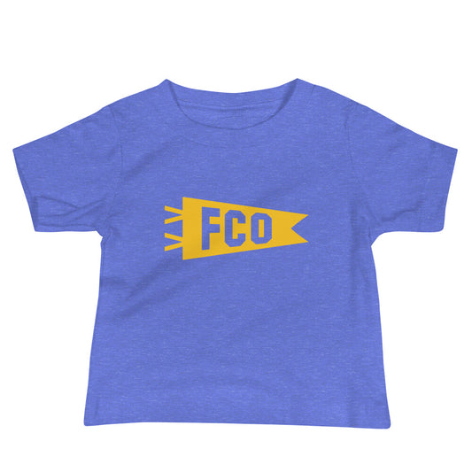 Airport Code Baby T-Shirt - Yellow • FCO Rome • YHM Designs - Image 01