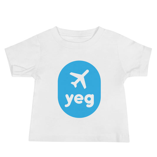 Airplane Window Baby T-Shirt - Sky Blue • YEG Edmonton • YHM Designs - Image 02