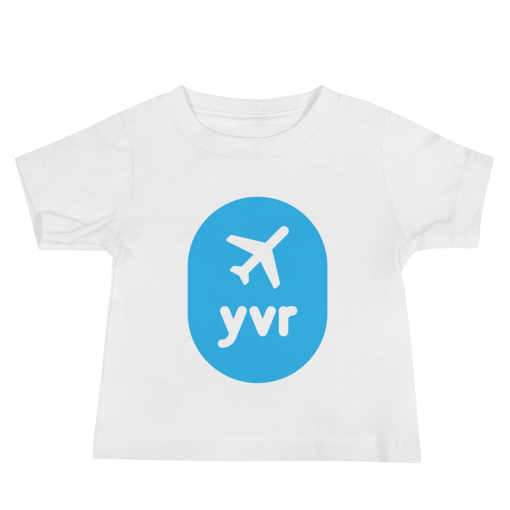 Airplane Window Baby T-Shirt - Sky Blue • YVR Vancouver • YHM Designs - Image 03