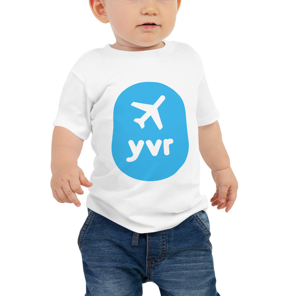 Airplane Window Baby T-Shirt - Sky Blue • YVR Vancouver • YHM Designs - Image 04