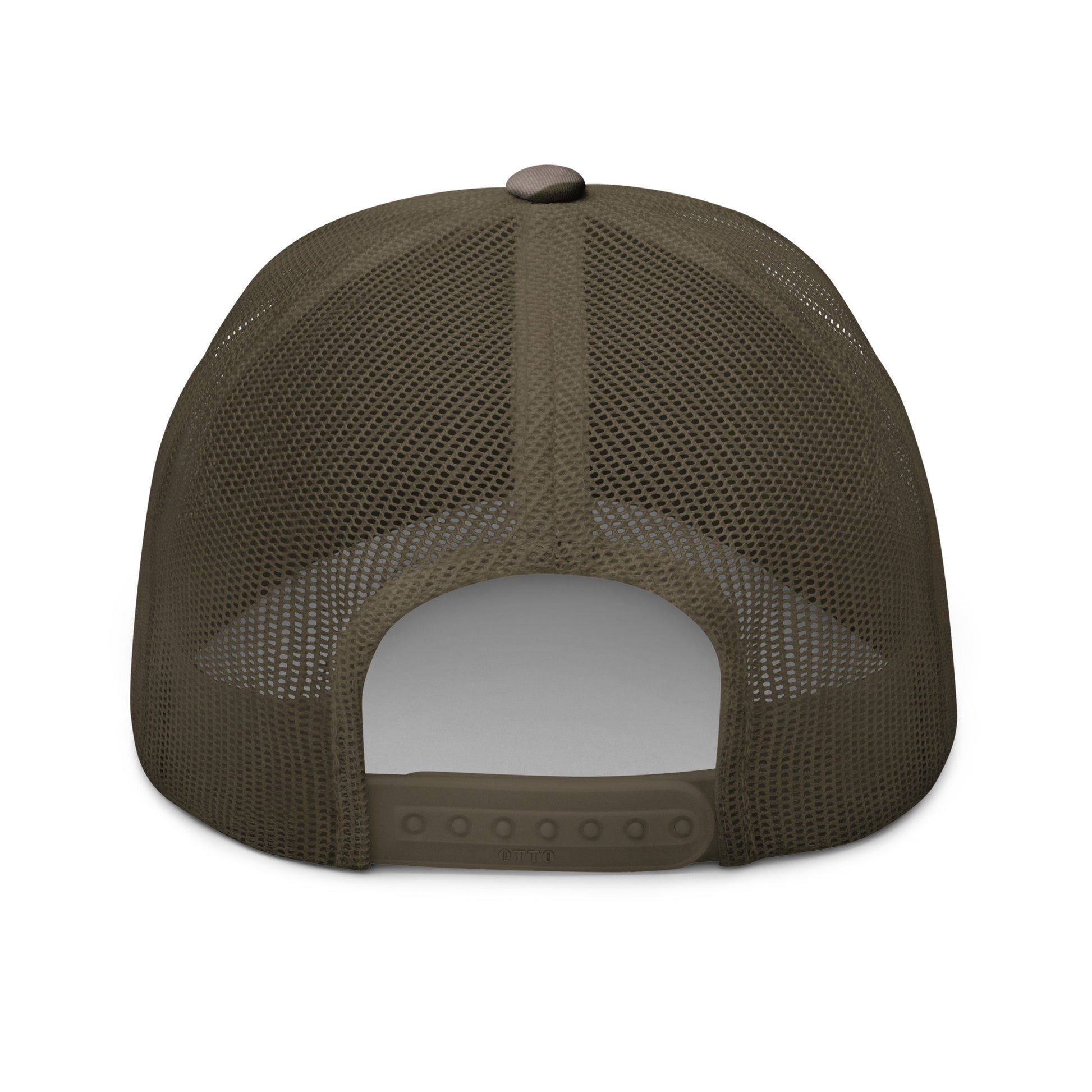 Airport Code Camouflage Trucker Hat - Orange • YCD Nanaimo • YHM Designs - Image 18