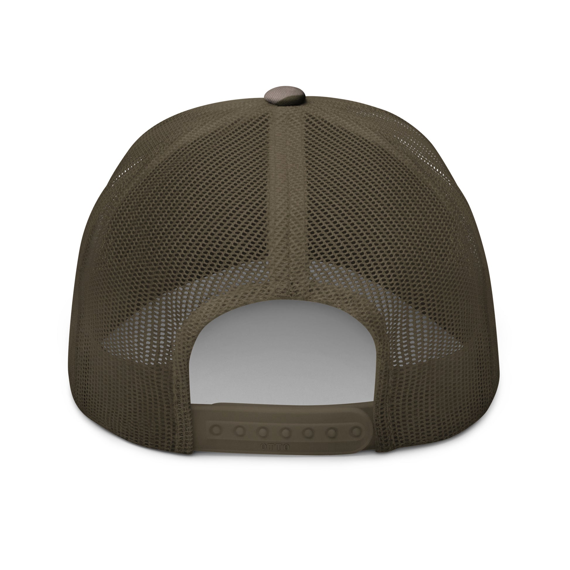 Airport Code Camouflage Trucker Hat - Orange • YYB North Bay • YHM Designs - Image 18