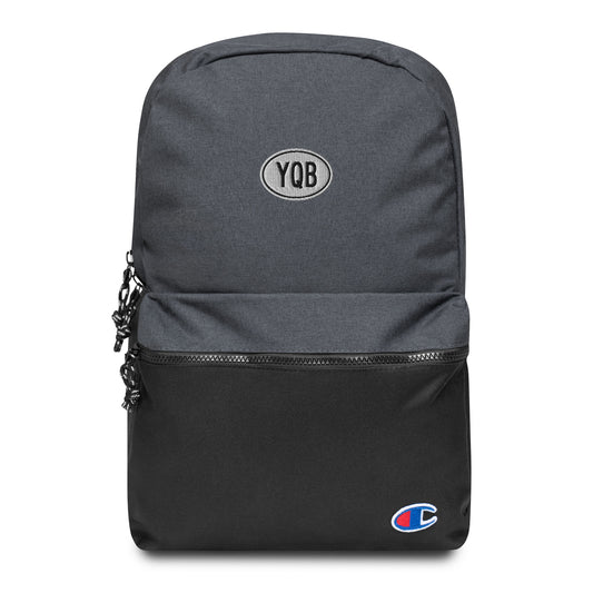 Oval Car Sticker Champion Backpack • YQB Quebec City • YHM Designs - Image 01