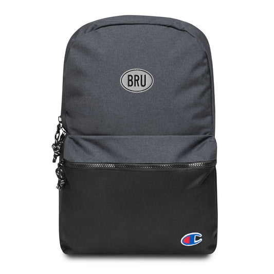 Oval Car Sticker Champion Backpack • BRU Brussels • YHM Designs - Image 01