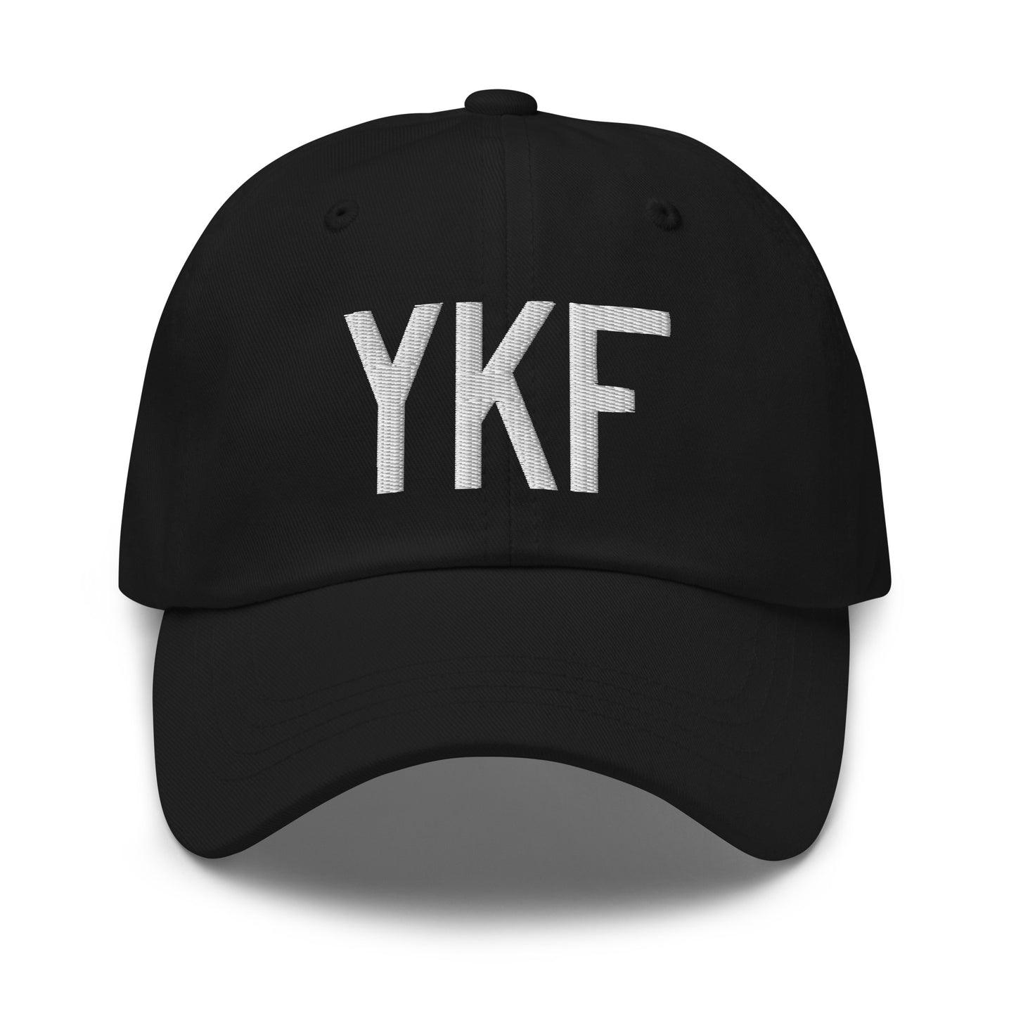 Airport Code Baseball Cap - White • YKF Waterloo • YHM Designs - Image 14