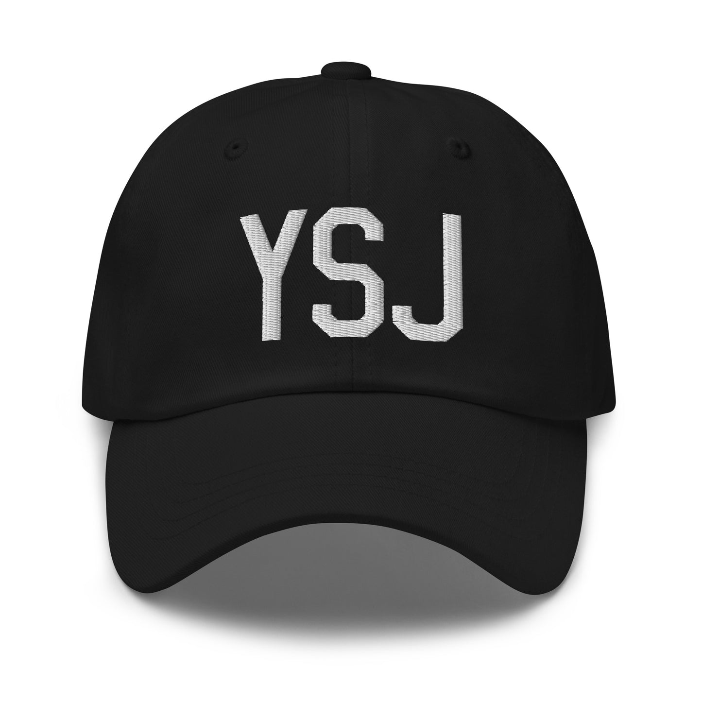 Airport Code Baseball Cap - White • YSJ Saint John • YHM Designs - Image 14