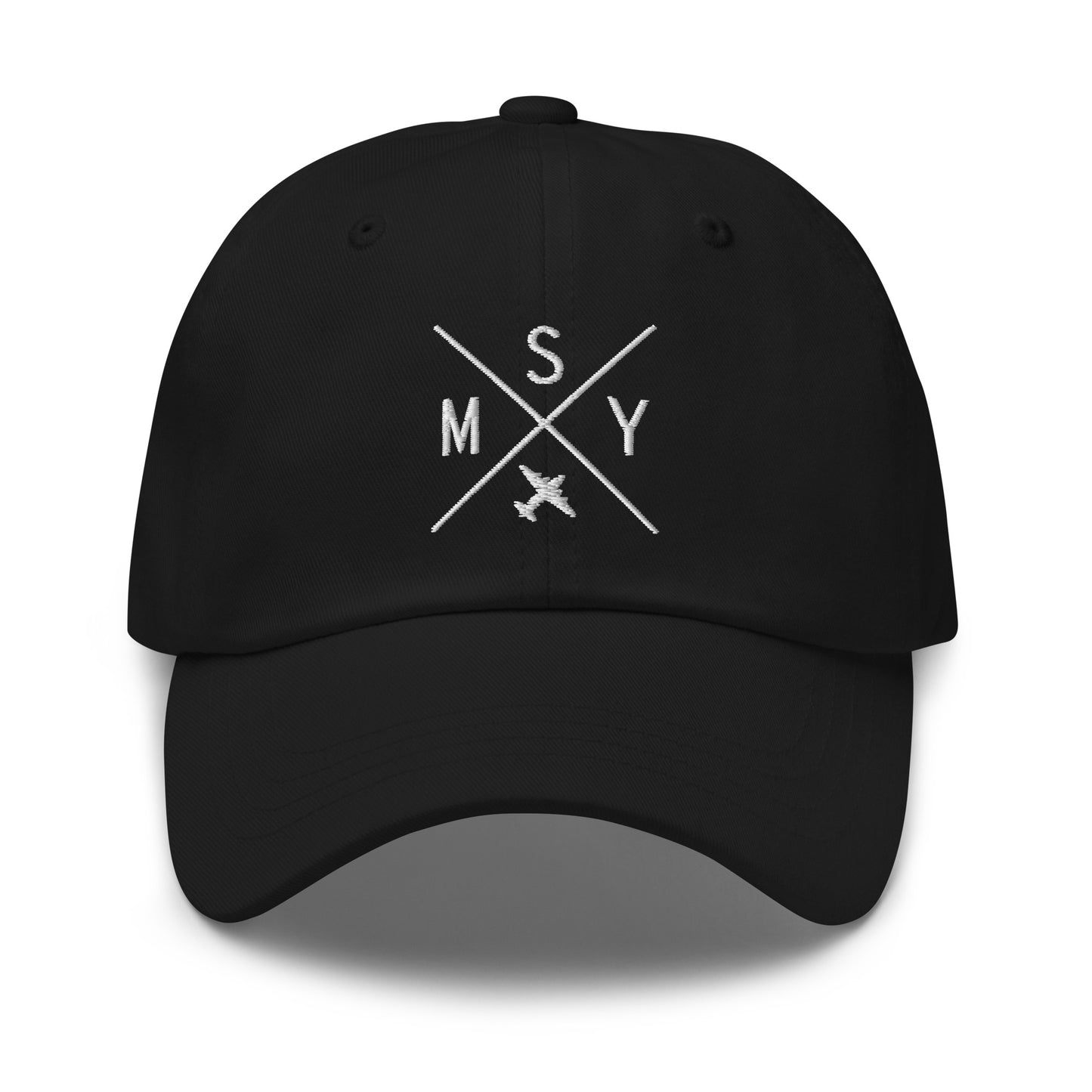 Crossed-X Dad Hat - White • MSY New Orleans • YHM Designs - Image 14