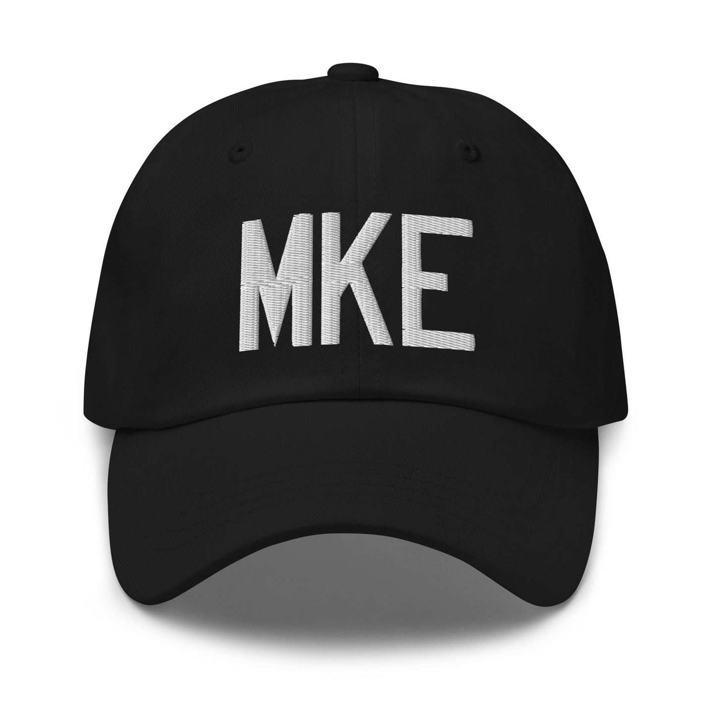 Airport Code Baseball Cap - White • MKE Milwaukee • YHM Designs - Image 14
