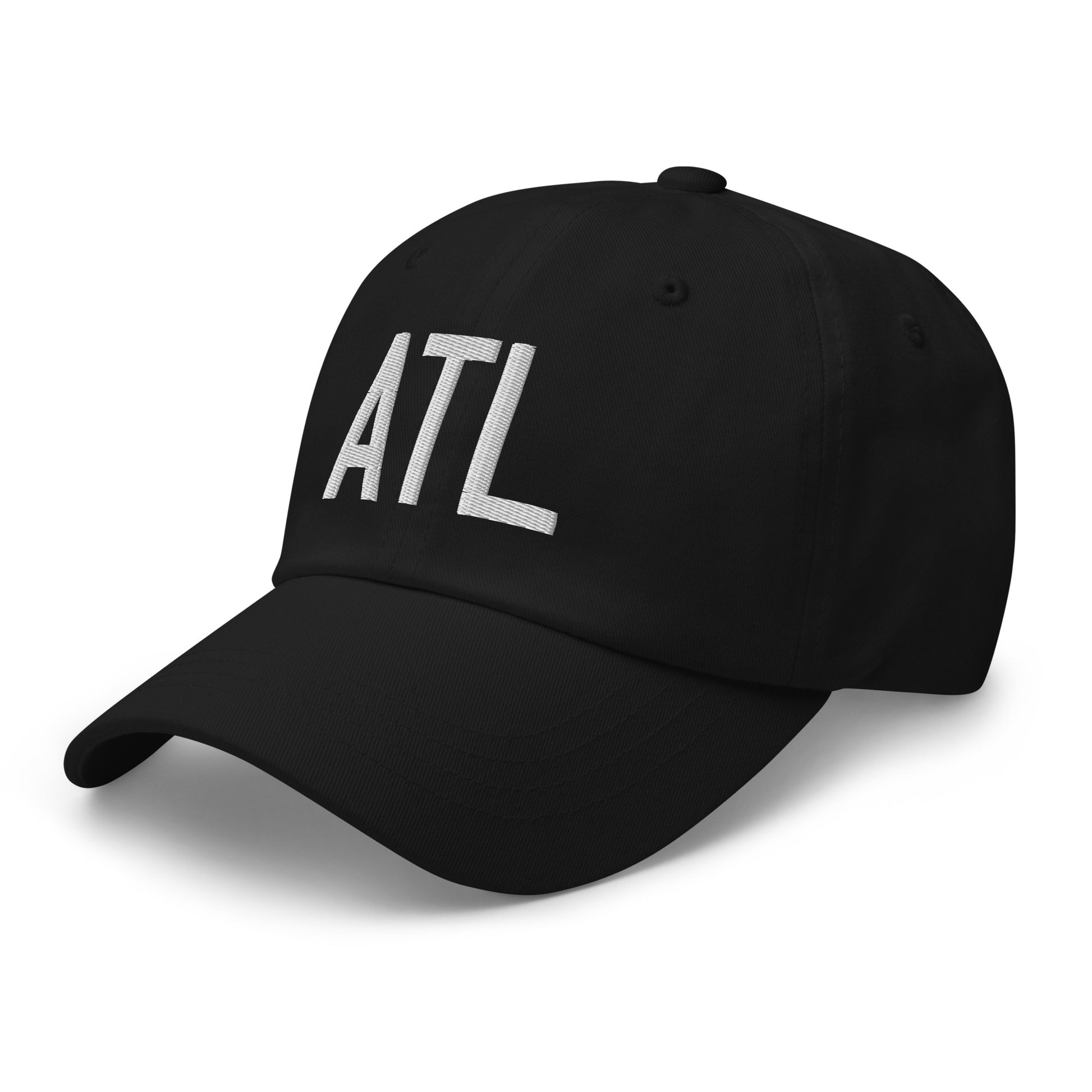 Airport Code Baseball Cap - White • ATL Atlanta • YHM Designs - Image 01