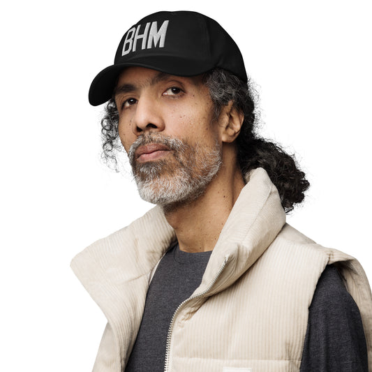 Airport Code Baseball Cap - White • BHM Birmingham • YHM Designs - Image 02