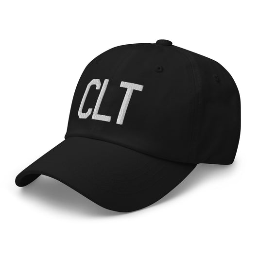 Airport Code Baseball Cap - White • CLT Charlotte • YHM Designs - Image 01