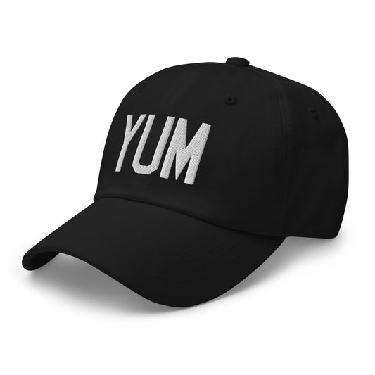 Airport Code Baseball Cap - White • YUM Yuma • YHM Designs - Image 01