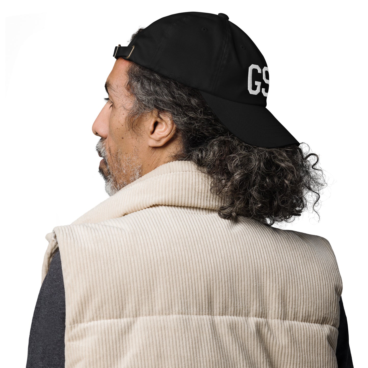 Airport Code Baseball Cap - White • GSP Greenville • YHM Designs - Image 03